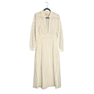 Sezane Elegant White Lace Maxi Dress